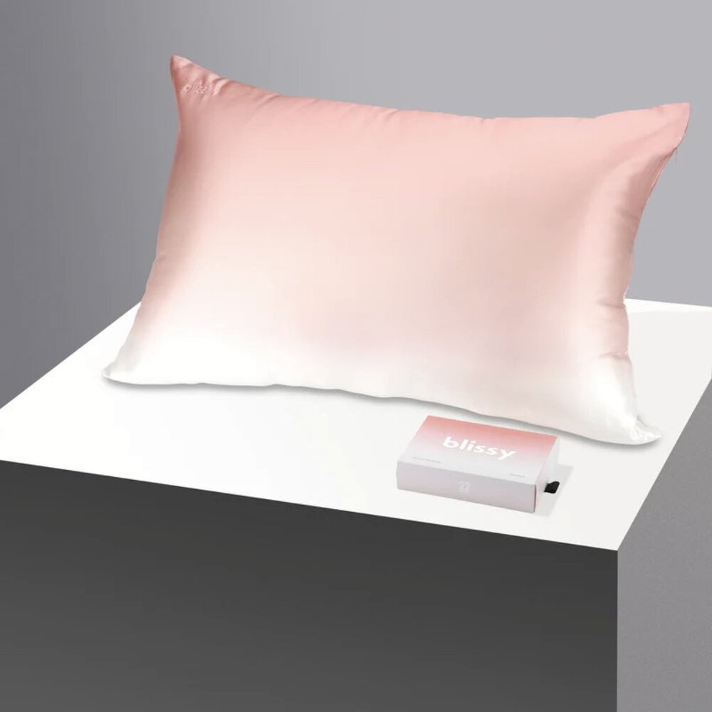 NEW Blissy Ombré Collection 100% Mulberry Silk Pillowcase - Rose Gold Ombre